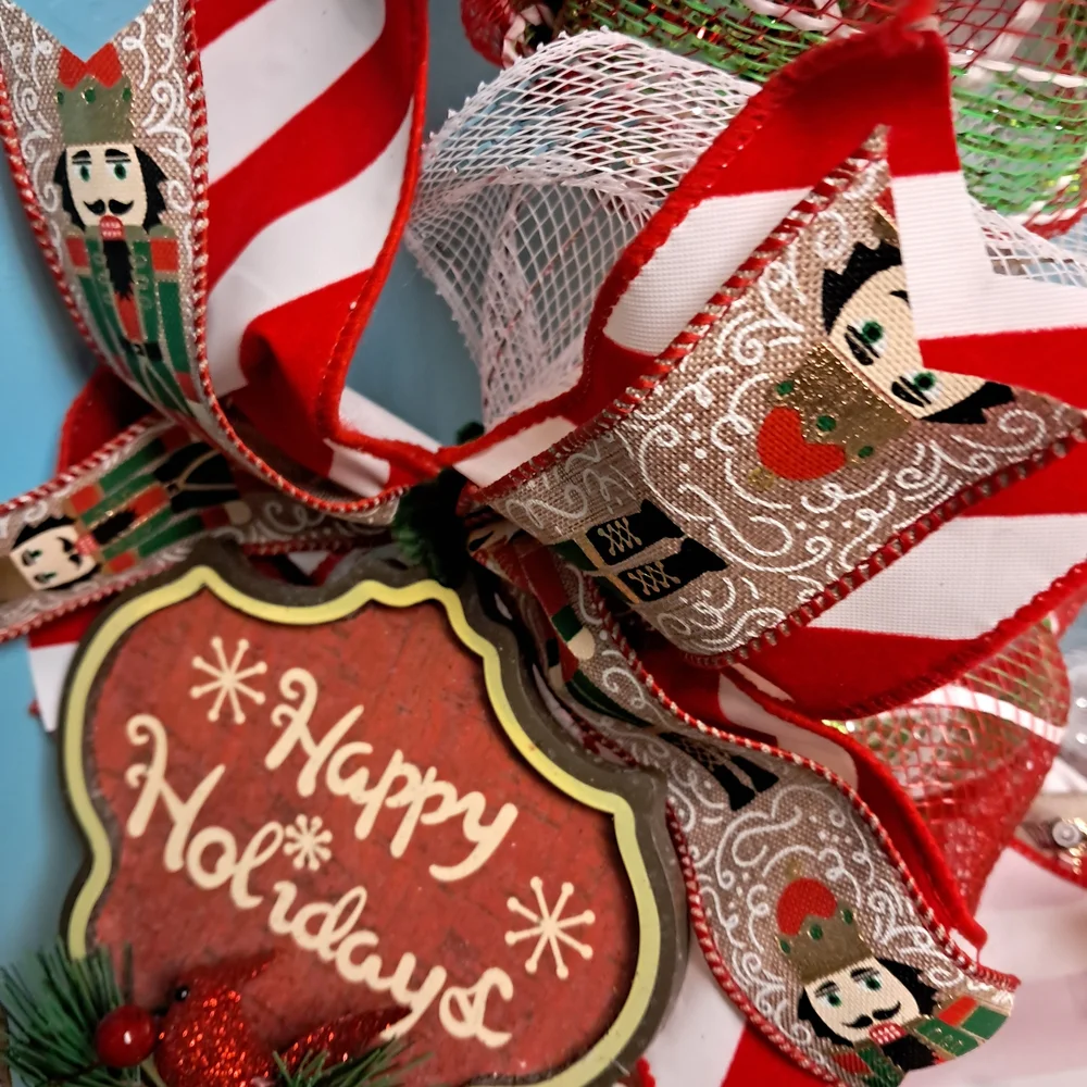 Festive Red and Green Holiday Wreath Christmas